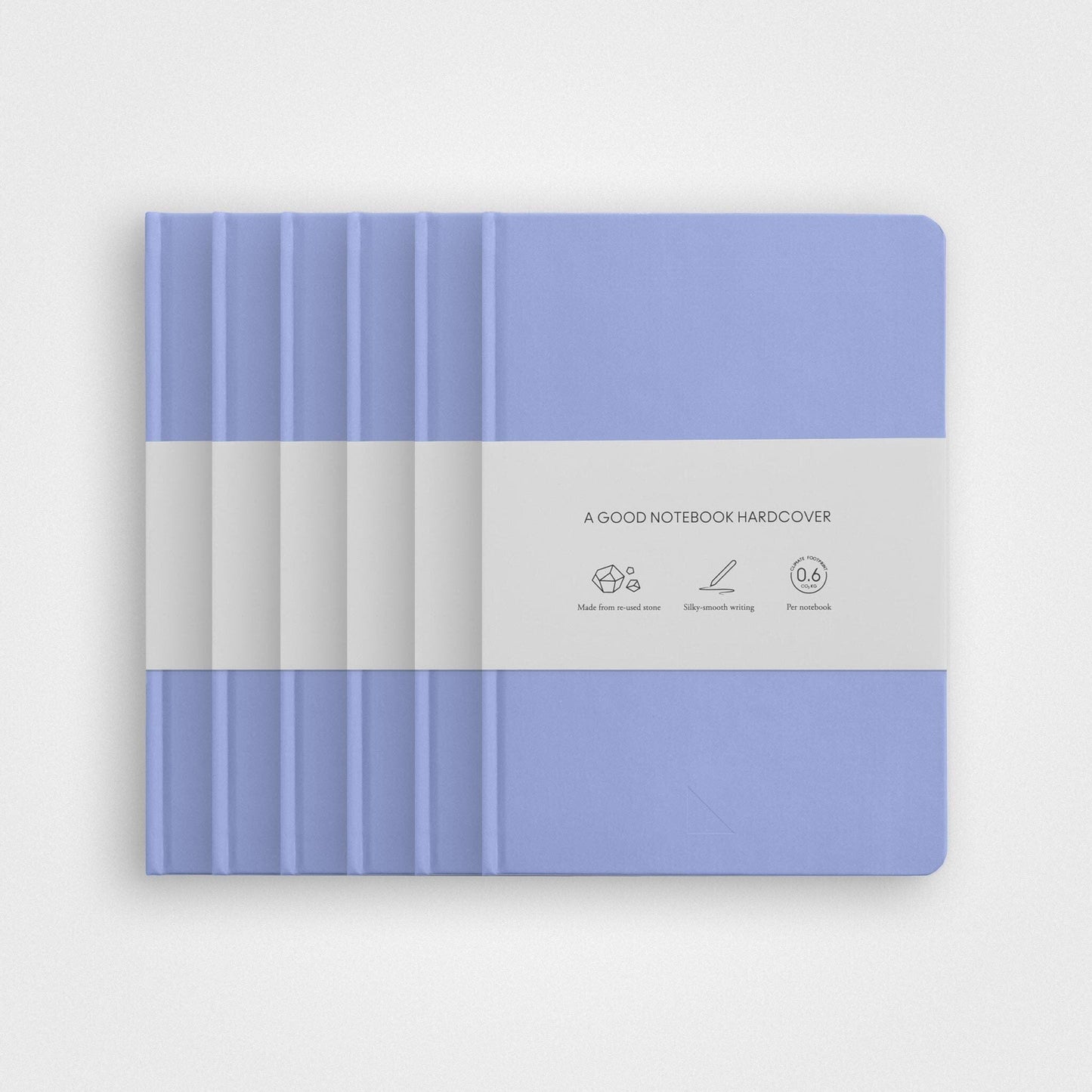 6er-Pack Notizbuch-Set aus Steinpapier – A5-Hardcover, Vista-Blau