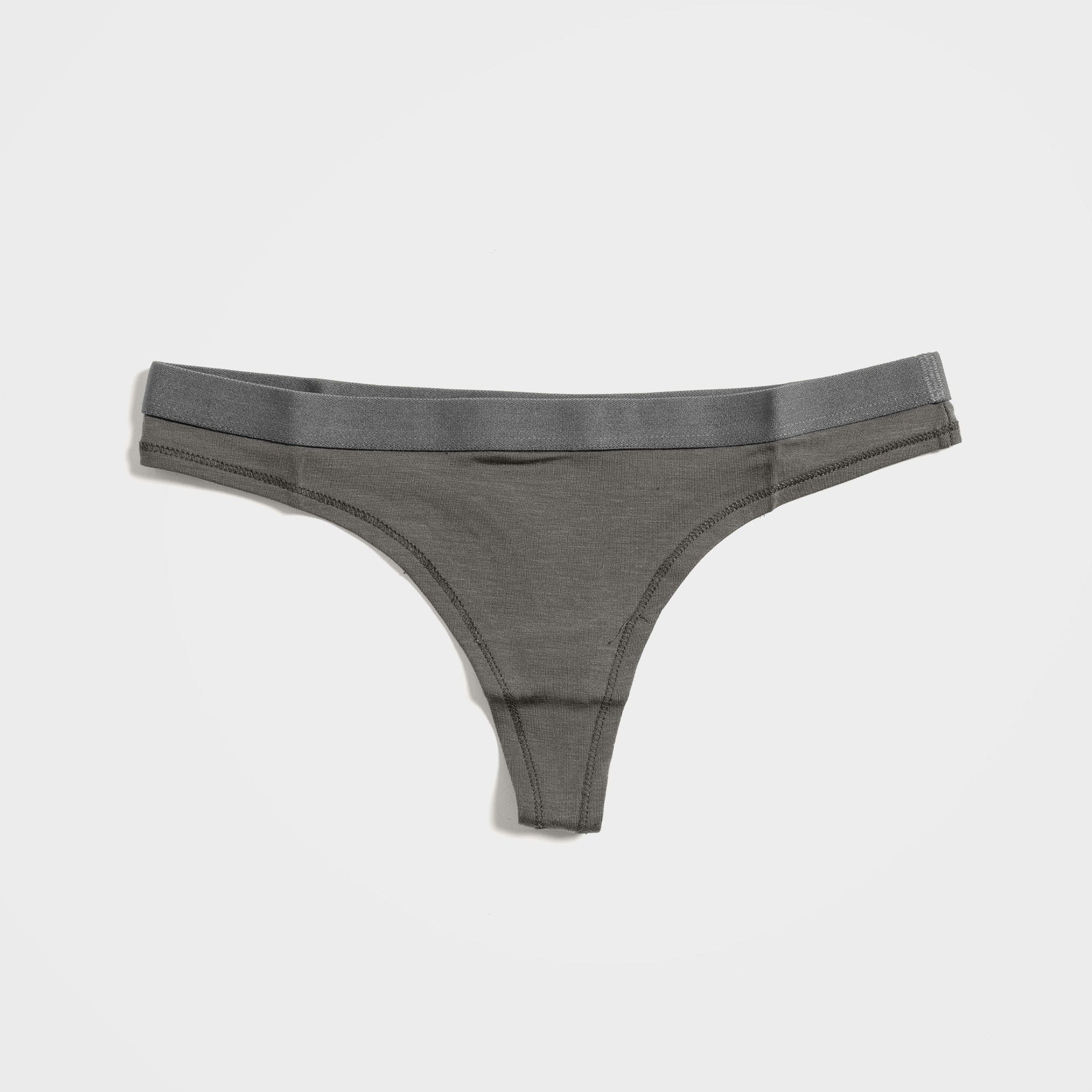   Fine Rib Thong チャコールグレーサイズS Women's TENCEL™ Lyocell Thong Underwear I 2-Pack | Sage – agood