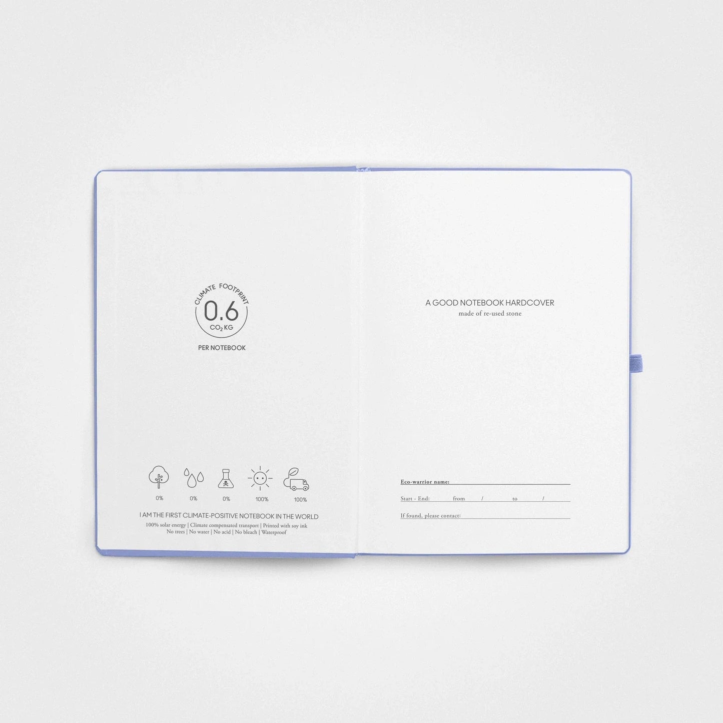 Steinpapier-Notizbuch – A5 Hardcover, Vista Blue