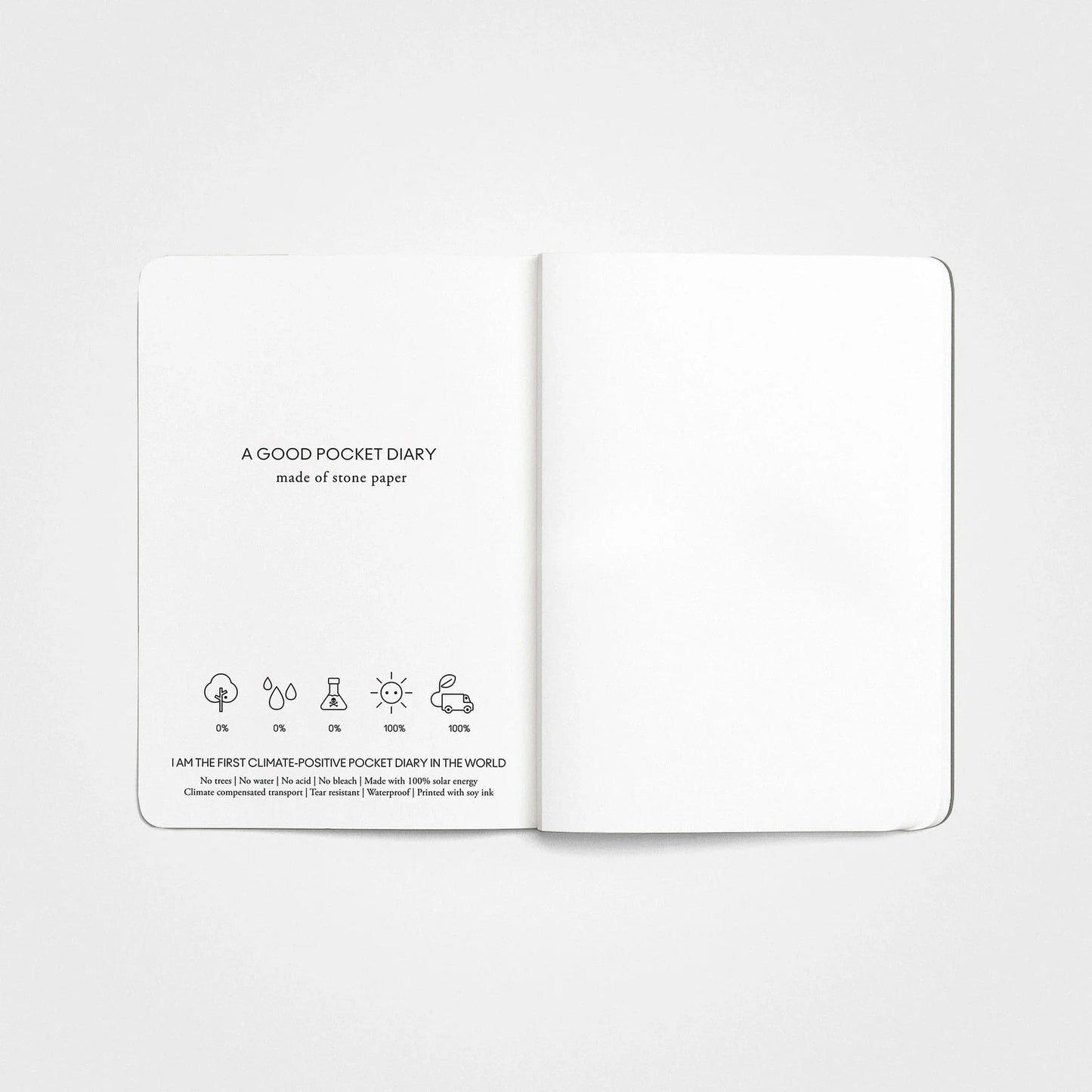 Taschen-Notizbuch A6 – Steinpapier, Stone Grey