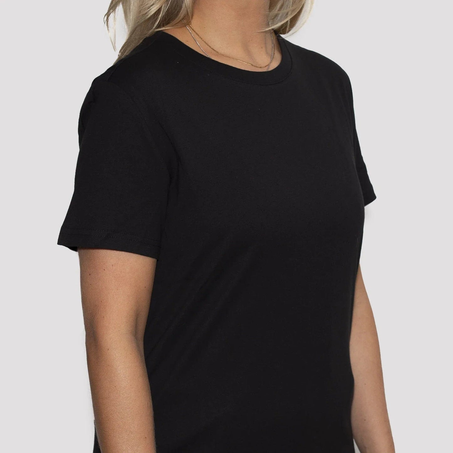 Damen Biobaumwoll-T-Shirt, Schwarz