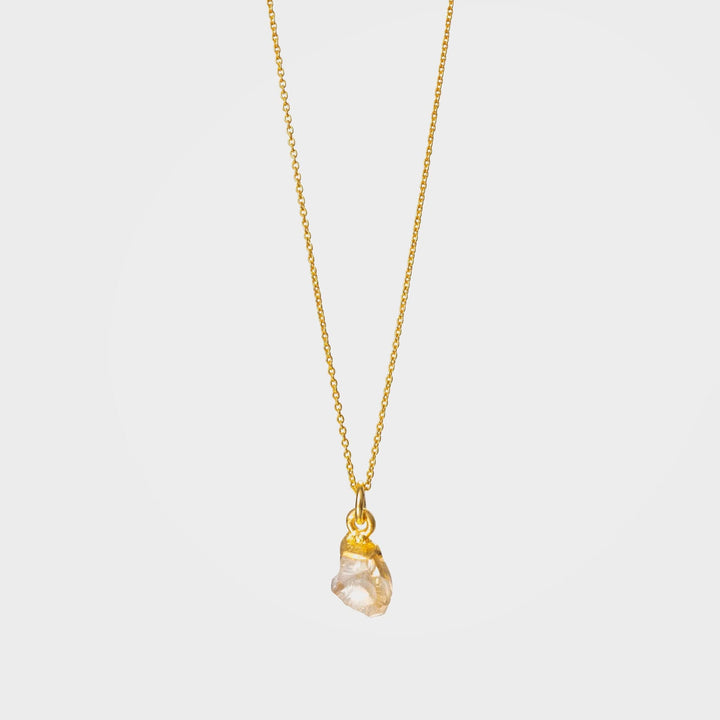 Citrine Raw Pendant Necklace - Healing Crystal Jewellery | By Lunar James