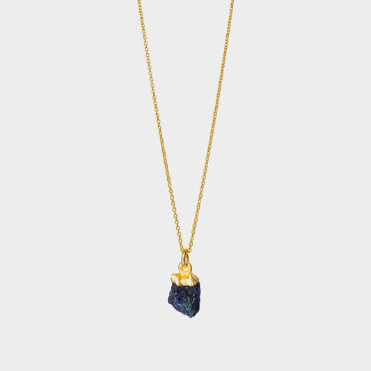 Raw Sapphire Pendant Necklace - Healing Crystal Jewellery | By Lunar James