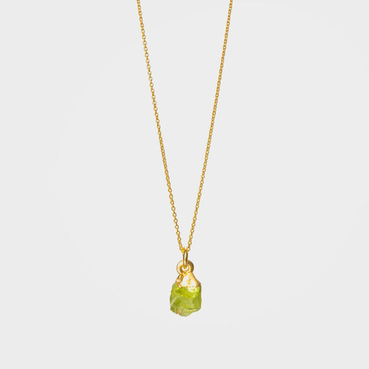 Bright Green Peridot Pendant Necklace - Healing Crystal Jewellery | By Lunar James