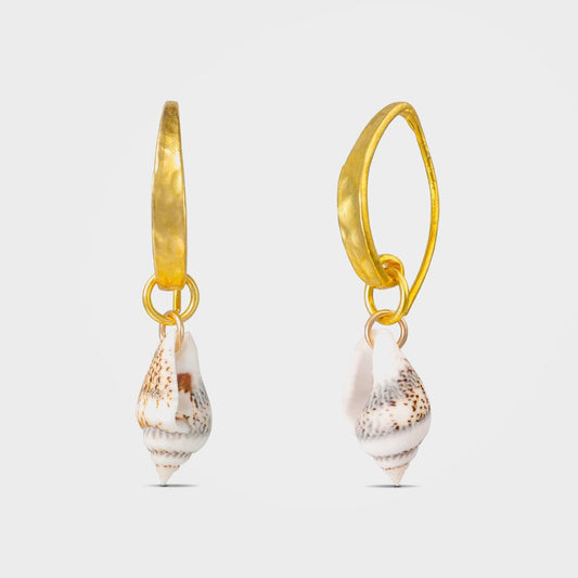 Goldene oder Silberne Tigermuschel-Ohrringe, Concha | By Lunar James