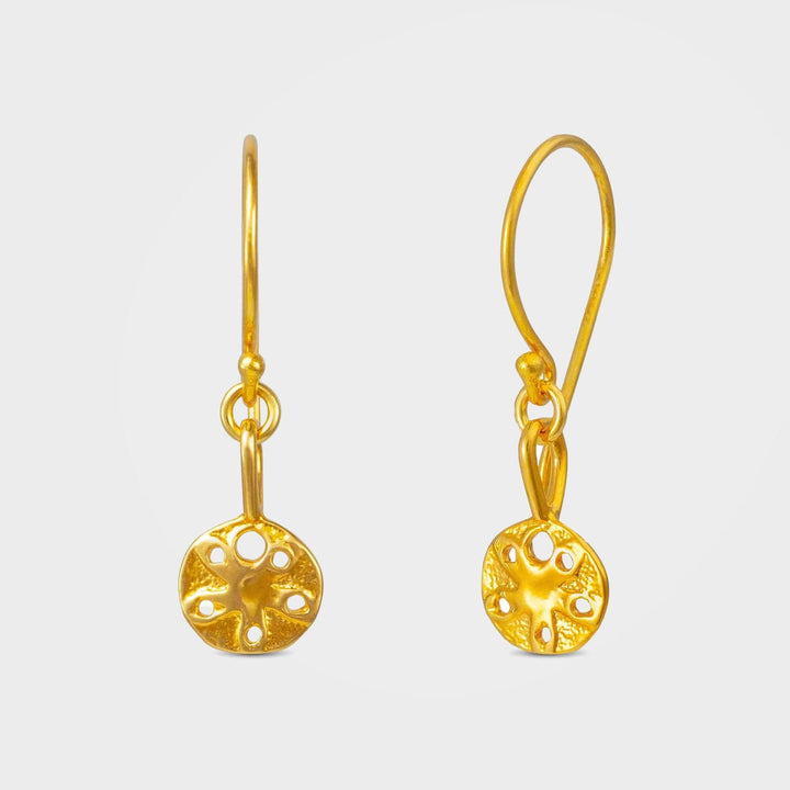 Gold or Silver Sand Dollar Shell Earrings | By Lunar James