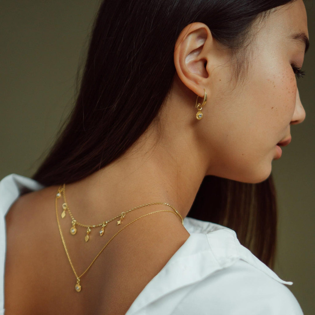 Gold Moonstone Sun Earrings, Soluna | By Lunar James