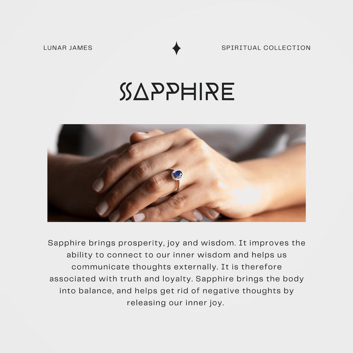 Hängsmycke med rå safir - smycken med helande kristaller | By Lunar James