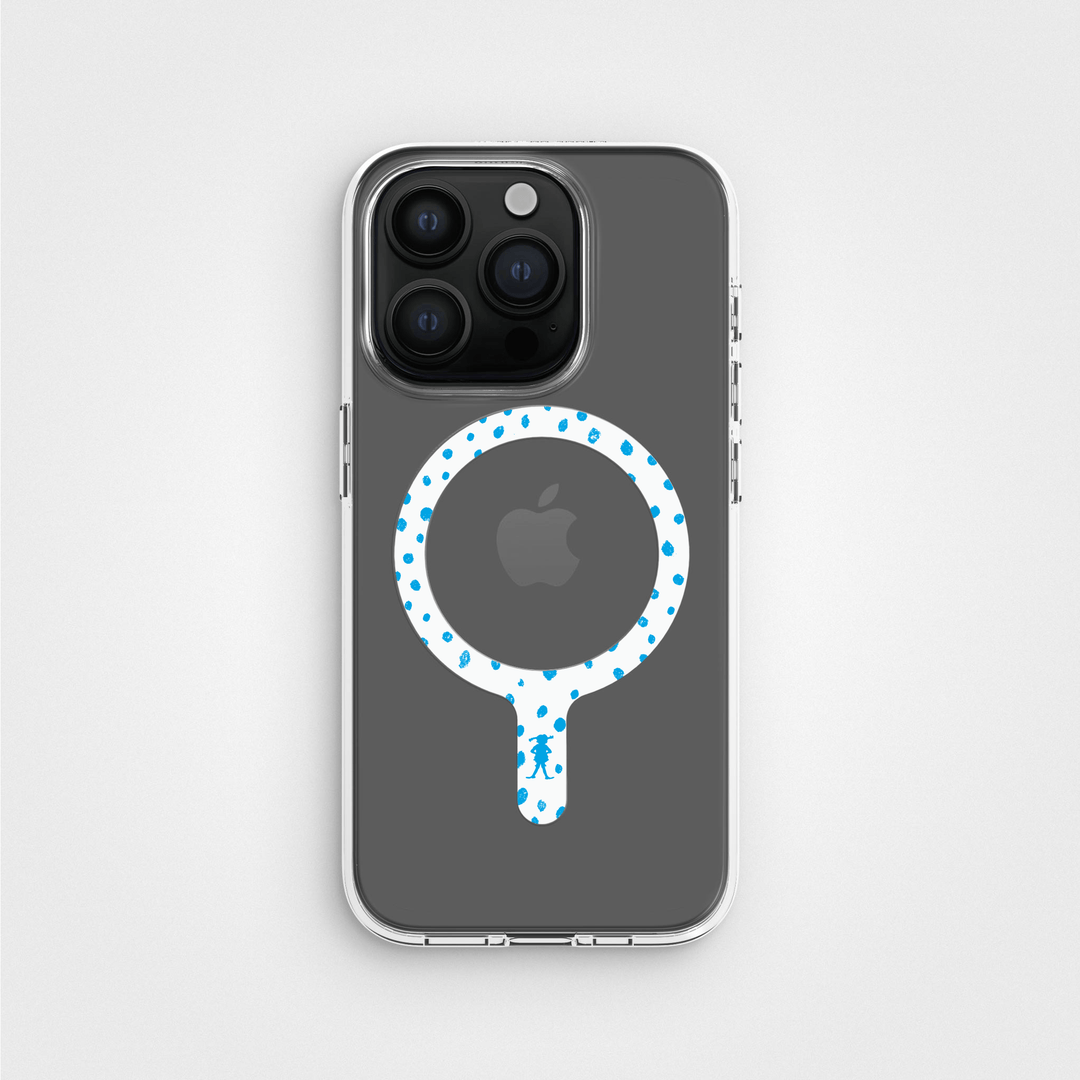 Pippi - Horse Pattern - Afneembare MagSafe-ring & Helder telefoonhoes-bundel