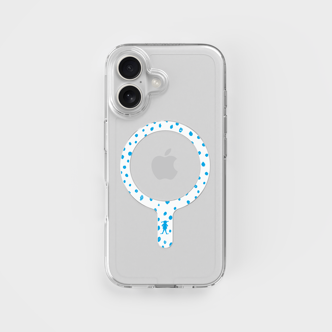 Pippi - Horse Pattern - Afneembare MagSafe-ring & Helder telefoonhoes-bundel
