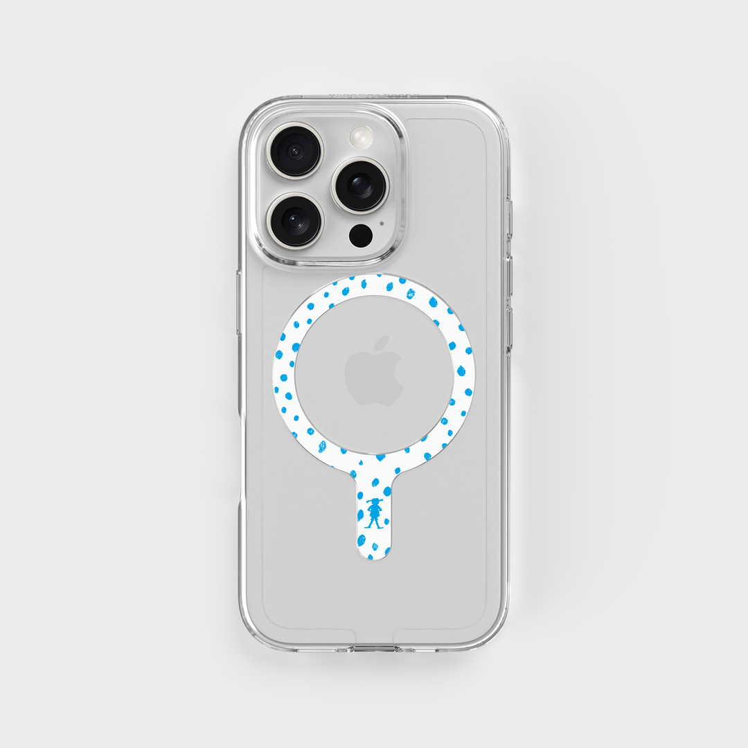 Pippi - Horse Pattern - Afneembare MagSafe-ring & Helder telefoonhoes-bundel