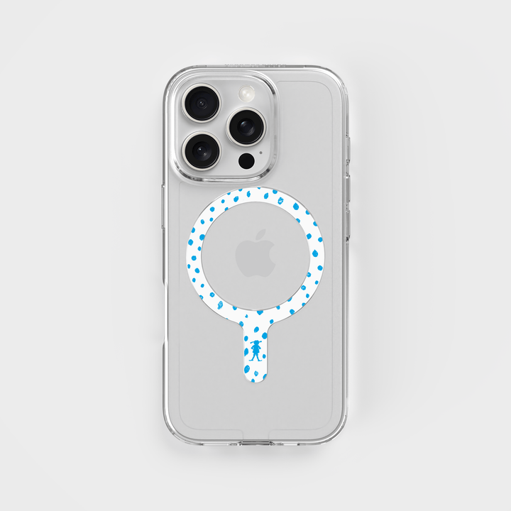 Pippi - Horse Pattern - Afneembare MagSafe-ring & Helder telefoonhoes-bundel