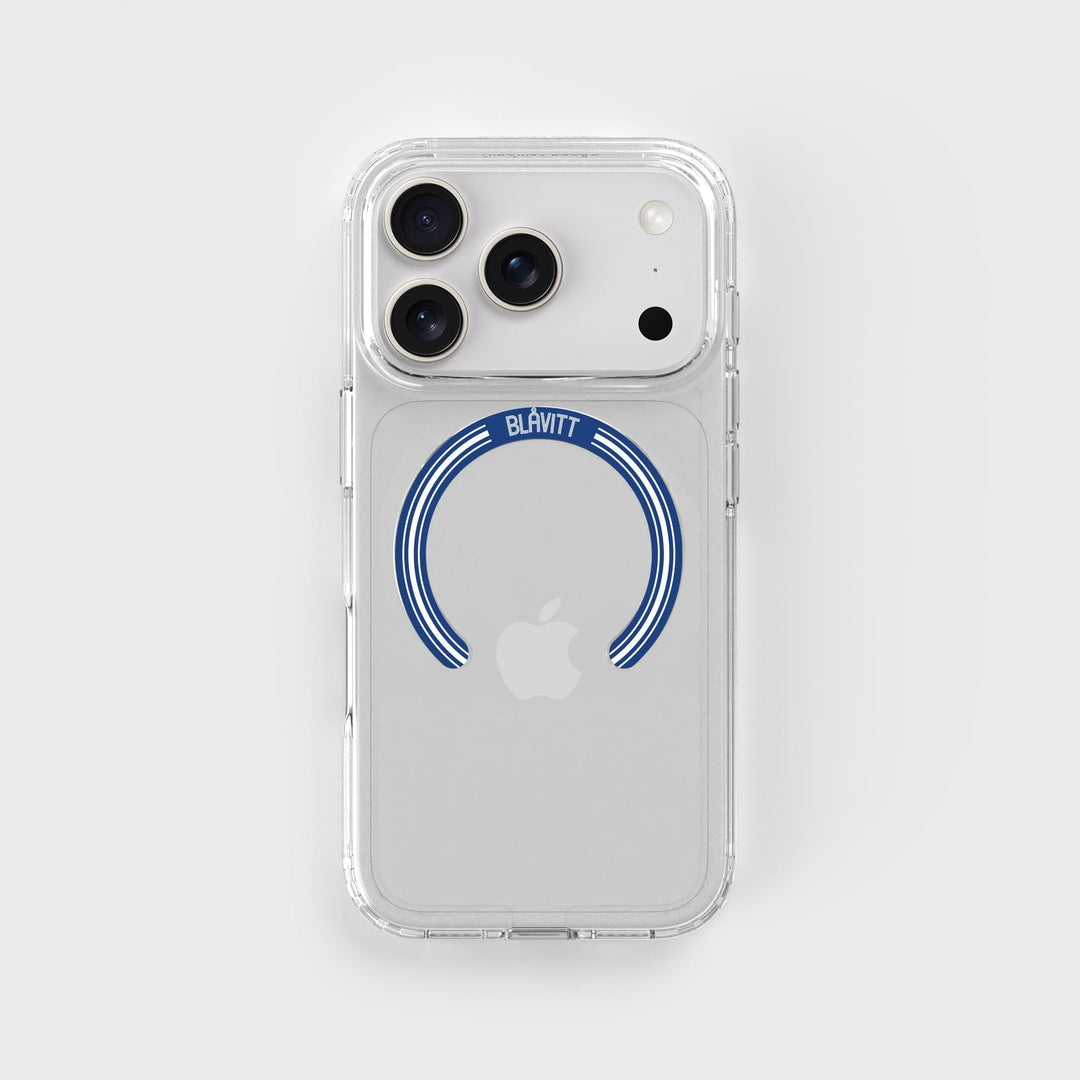 Blåvit Göteborg Removable MagSafe Ring & Circular Clear Phone Case Bundle