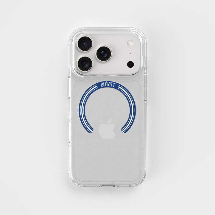 Blåvit Göteborg Removable MagSafe Ring & Circular Clear Phone Case Bundle