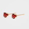 Pink Tourmaline Stud Birthstone Earrings, Gold - Silver | By Lunar James