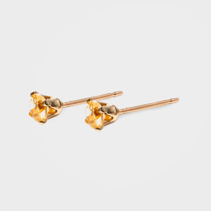 Örhängen med födelsesten citrin, guld - silver | By Lunar James