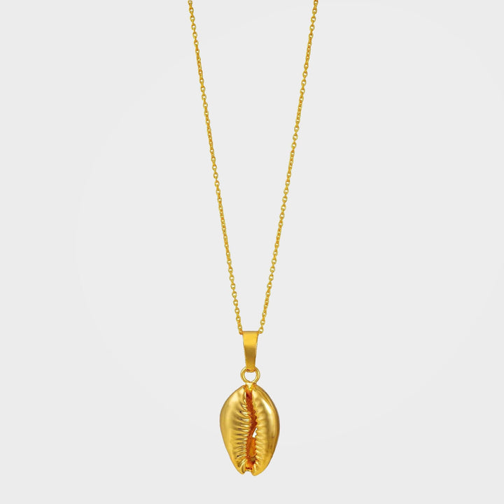 Gold Shell Pendant Necklace - Cowrie | By Lunar James