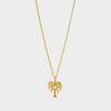 Gold Palm Tree Pendant Necklace with Moonstone - Palma | By Lunar James