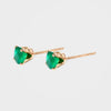 Emerald Stud Birthstone Earrings, Gold - Silver | By Lunar James