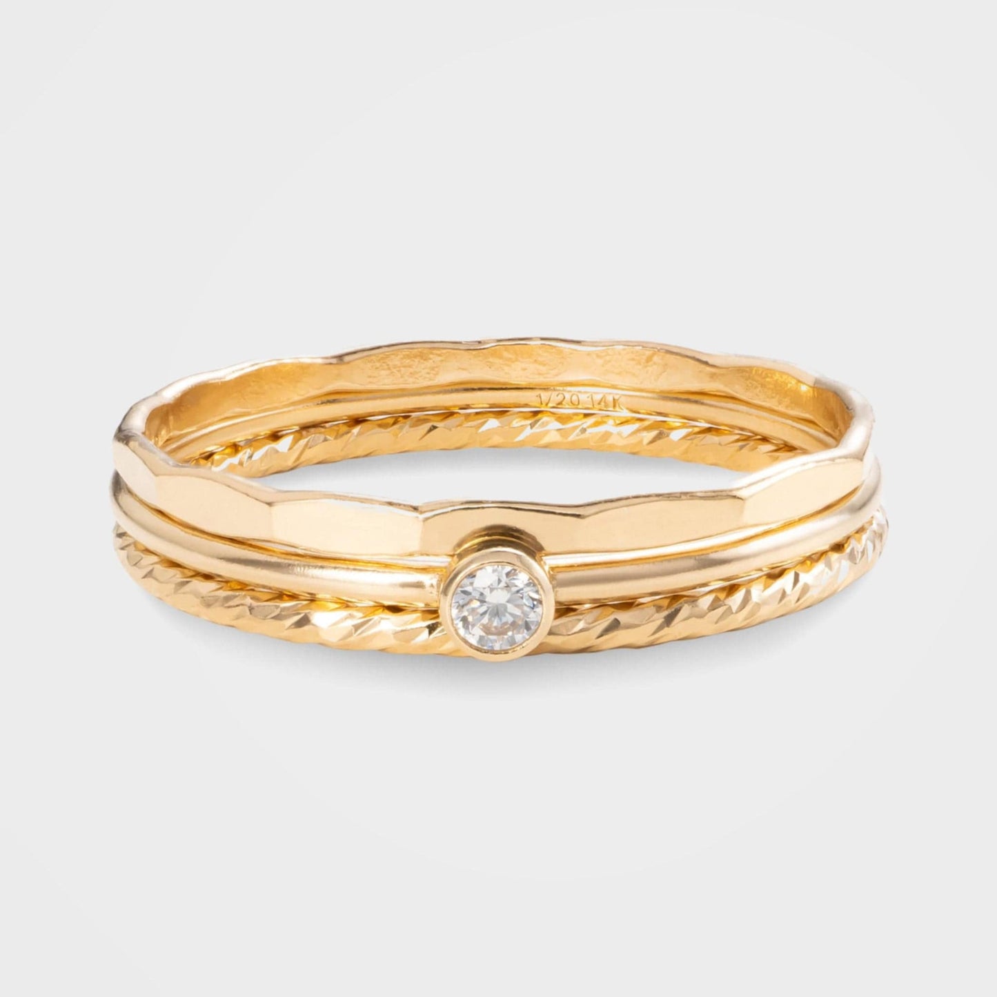 Aria - Gold Diamond Style Ringstack