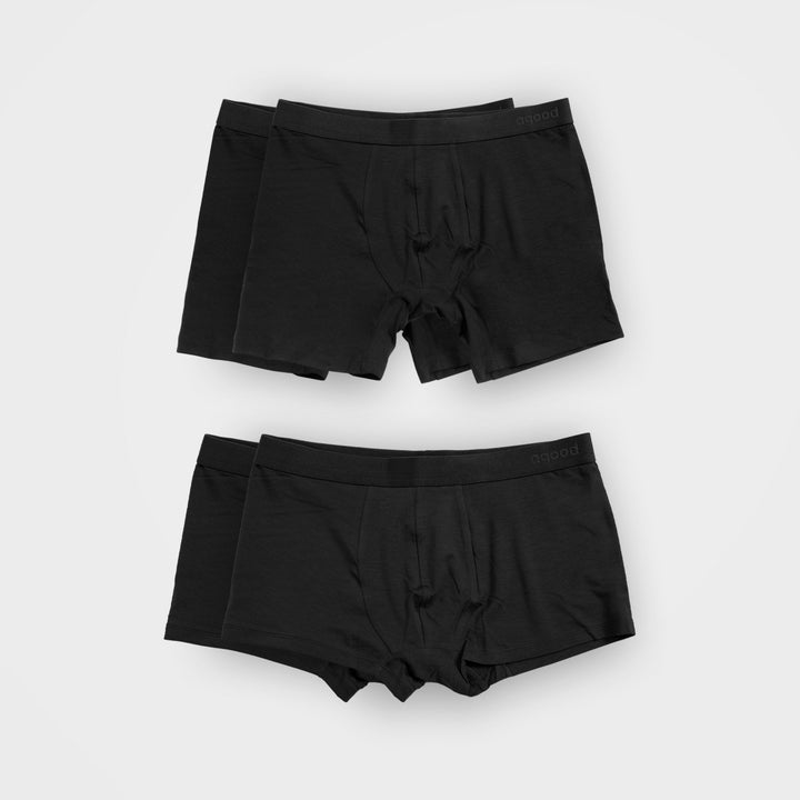 4 Pack Men's Black Underwear - Boxer Brief & Trunk | TENCEL™
