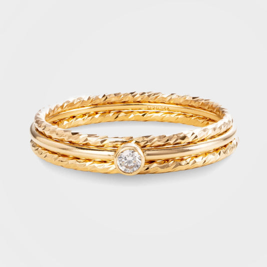 Ava - Gold Diamond Style Ringstack
