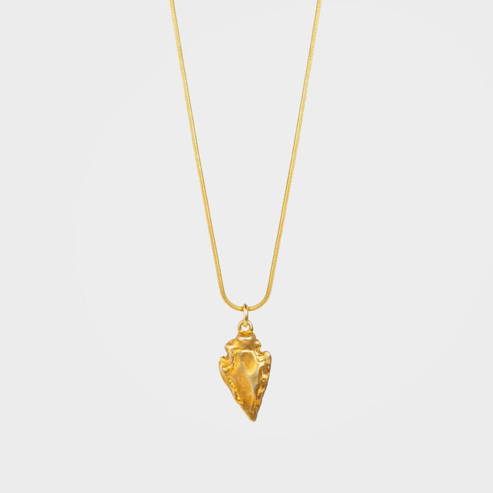 Organic Arrow Necklace, Arra - Gold | By Lunar James