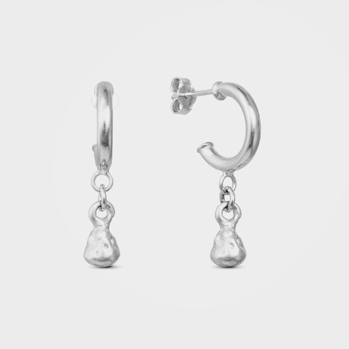 Organic Teardrop  Earrings, Tara - Silver | By Lunar James
