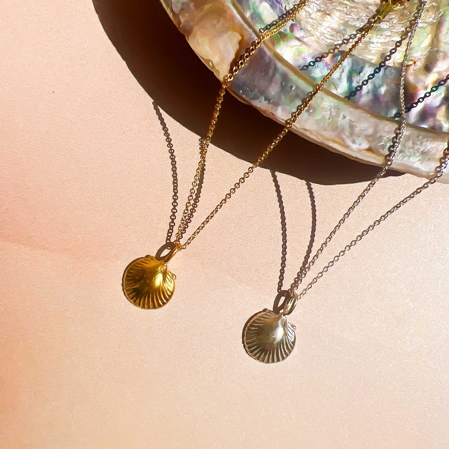 Gold or Silver Shell Pendant Necklace - Scallop | By Lunar James