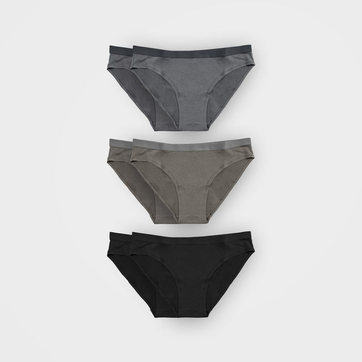 Women's Bikini Underwear, 3 Colours - 6 Pack | TENCEL™ Lyocell