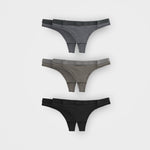 Damen-Tanga-Unterwäsche, 3 Farben - 6er-Pack | TENCEL™ Lyocell