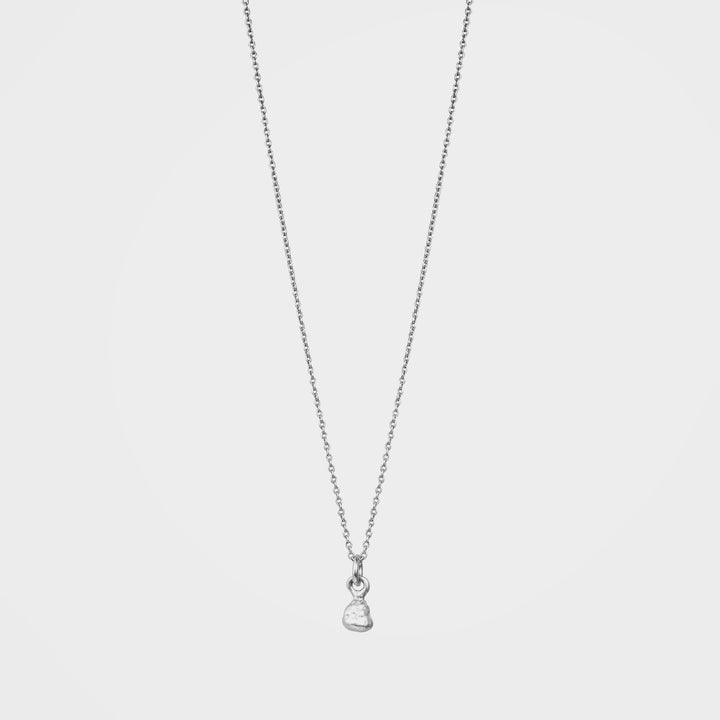 Organic Teardrop Necklace, Tara -  Silver | By Lunar James