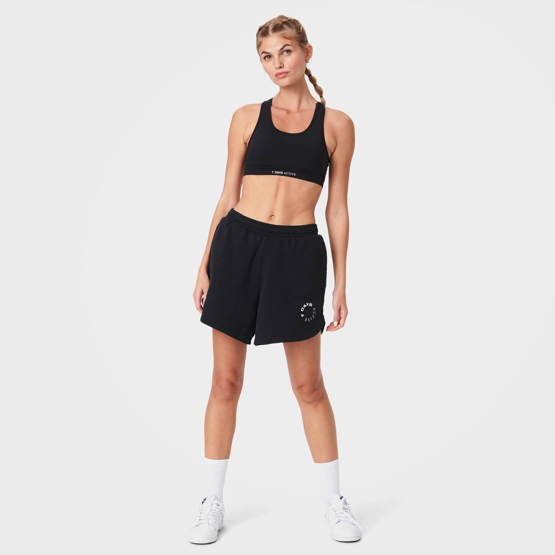 Black Organic Cotton Sweat Shorts by 7Days Active
