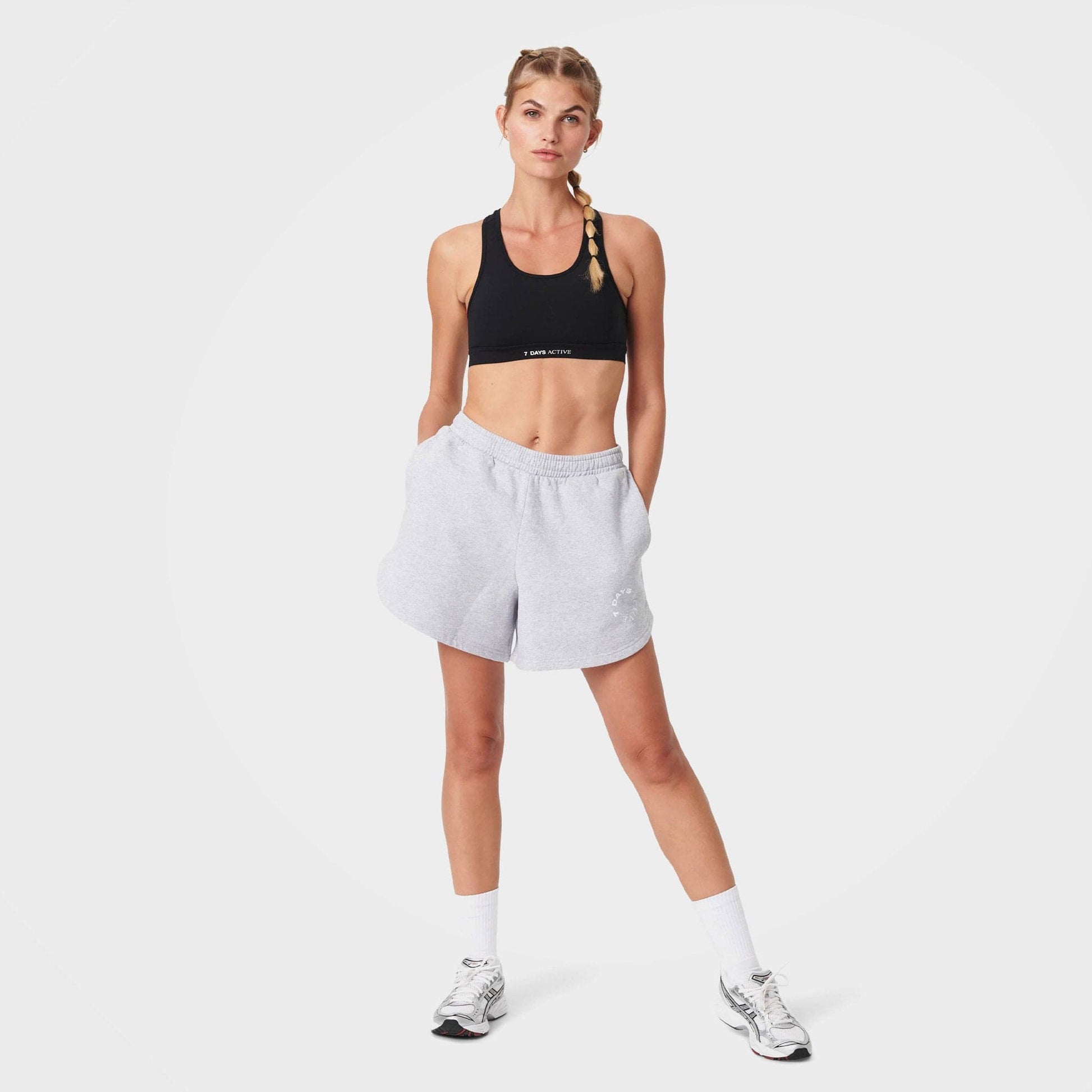 Heather Grey Organic Cotton Sweat Shorts by 7Days Active