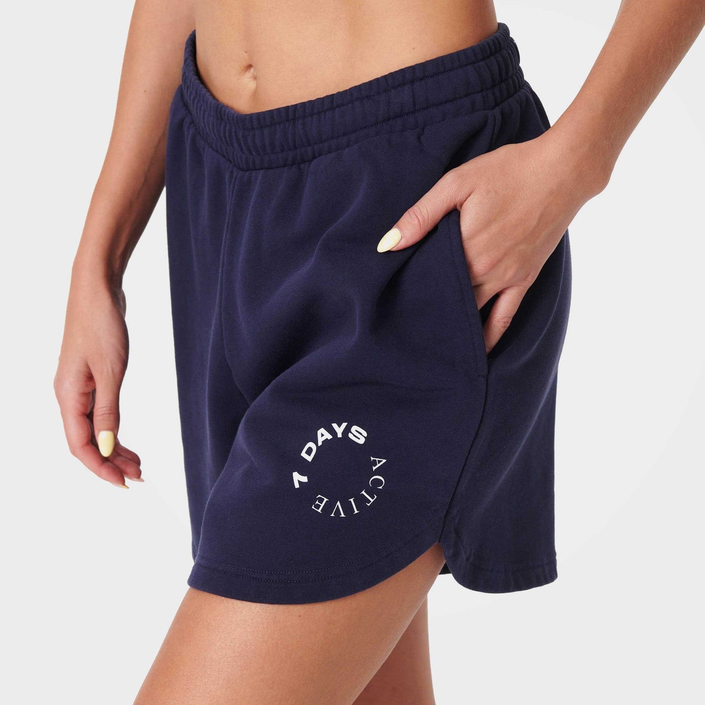 Navy Organic Cotton Sweat Shorts by 7Days Active