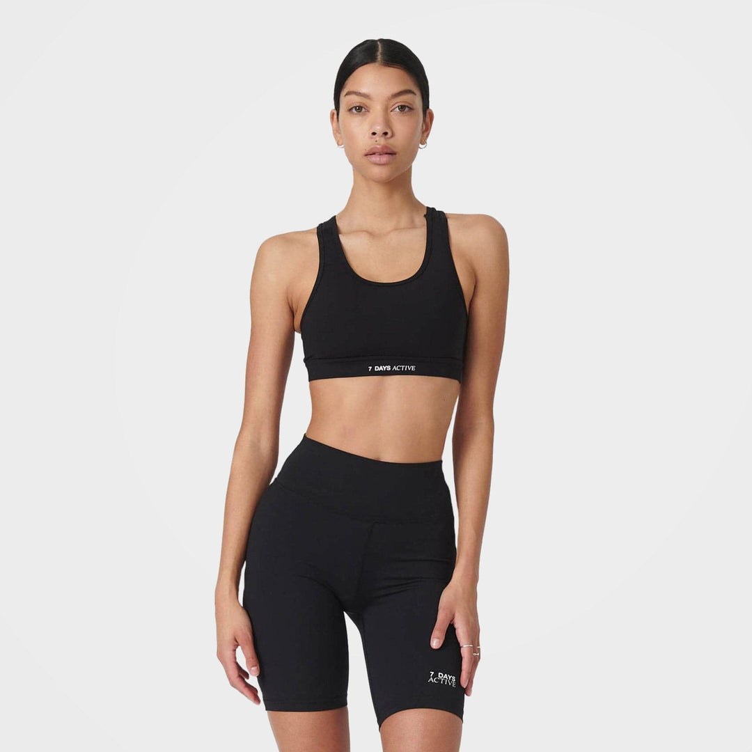 Black Sports Bra, Strechy Training Bra by 7Days Active