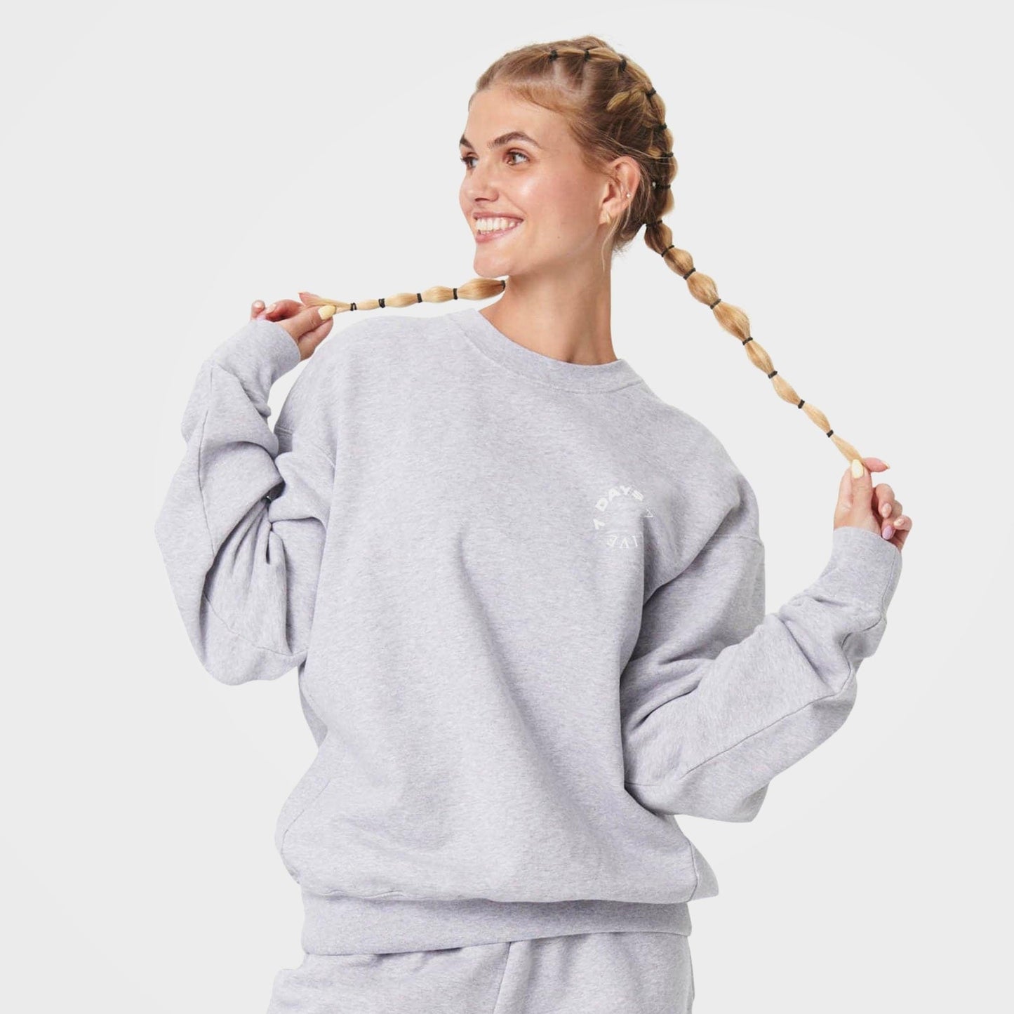 Heather Grey Organic Cotton Sweatshirt by 7Days Acitve