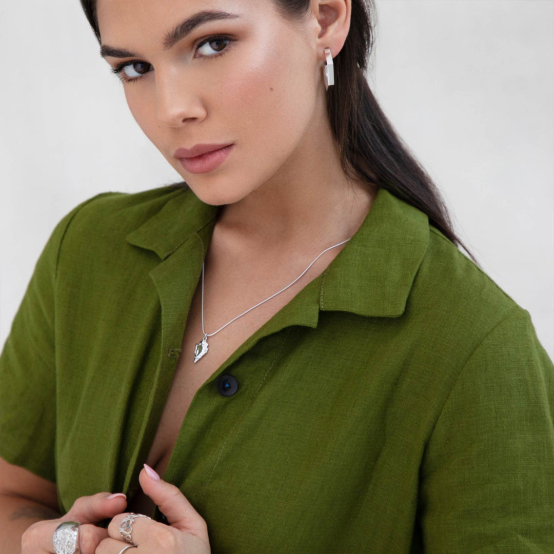 Organische Pijl Ketting, Arra - Zilver | Door Lunar James