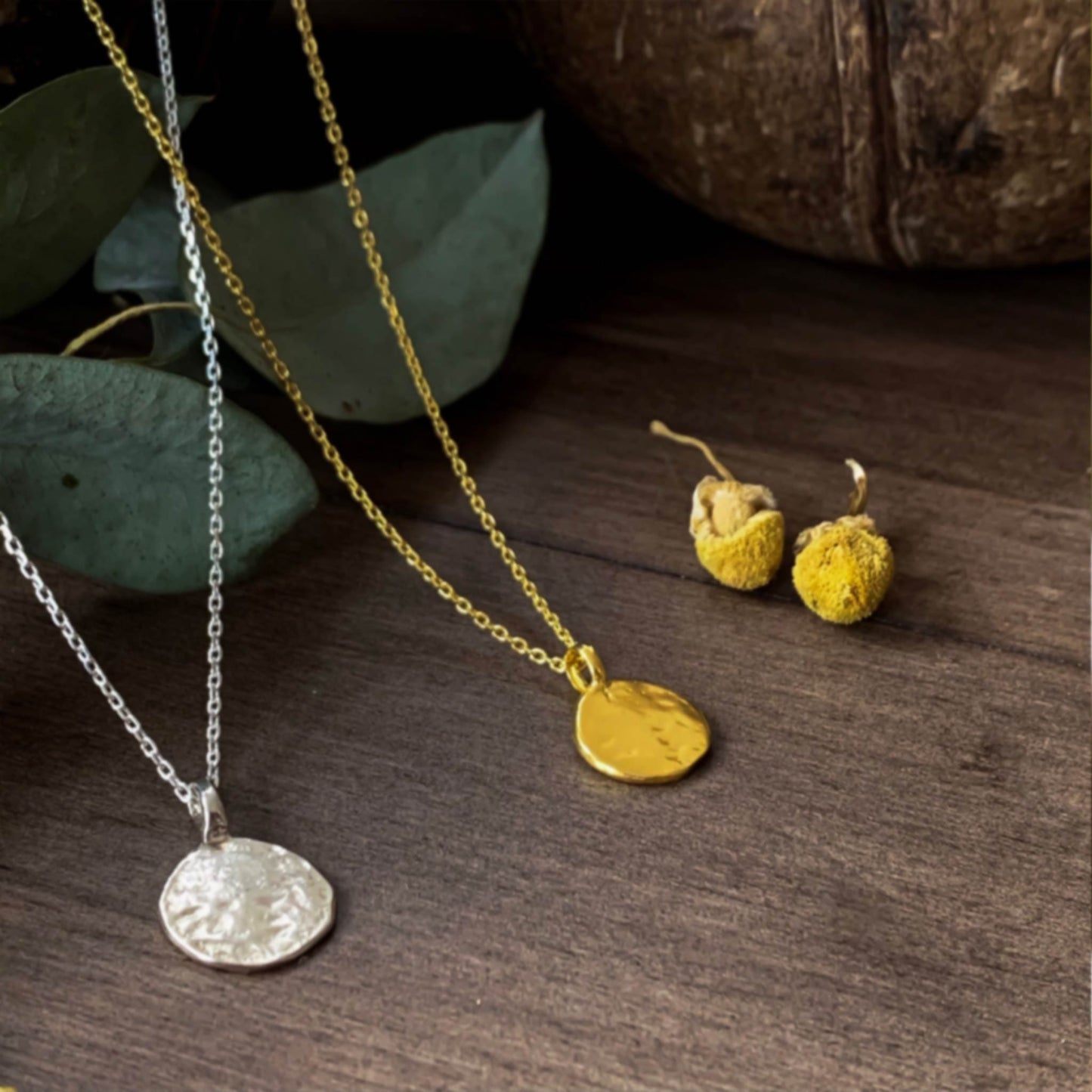 Organic Moon Pendant Necklace, Daira -  Silver | By Lunar James