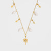 Palm Tree Charm Necklace with Moonstone & Shells in Gold - Palma | By Lunar James