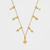 Gold Moonstone Charm Necklace with Gold Charms - Soluna | By Lunar James
