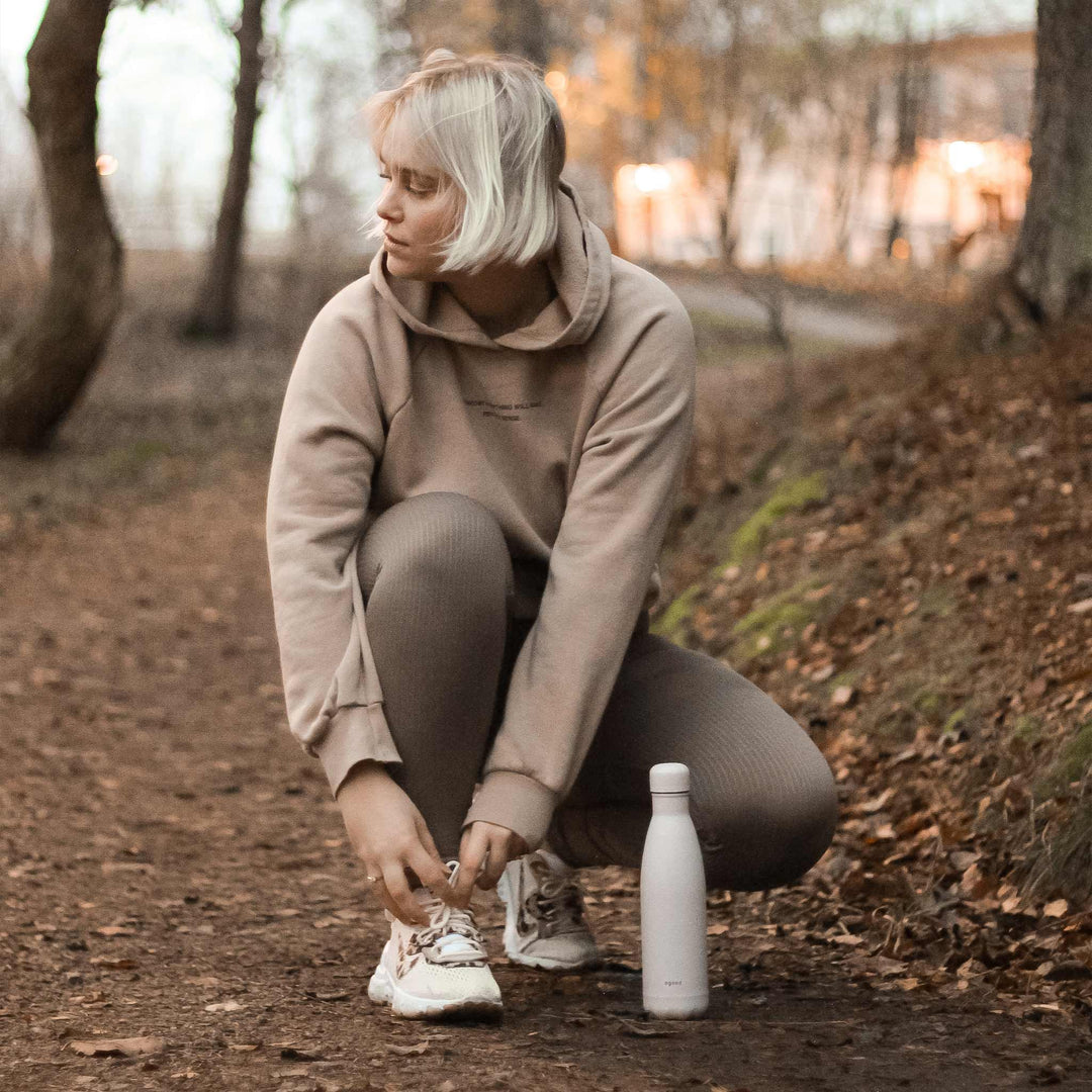 Thermal bottle made from recycled steel, Snow White