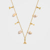 Gold Moonstone Charm Necklace with Tiger Concha Shells - Terra | By Lunar James