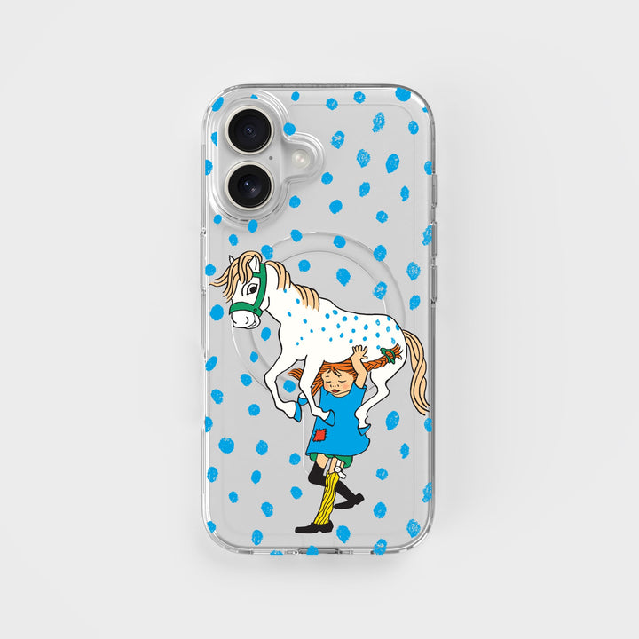 iPhone 16 Pippi - Carrying Horse Circular Clear Phone Case | CLRPRTCT™