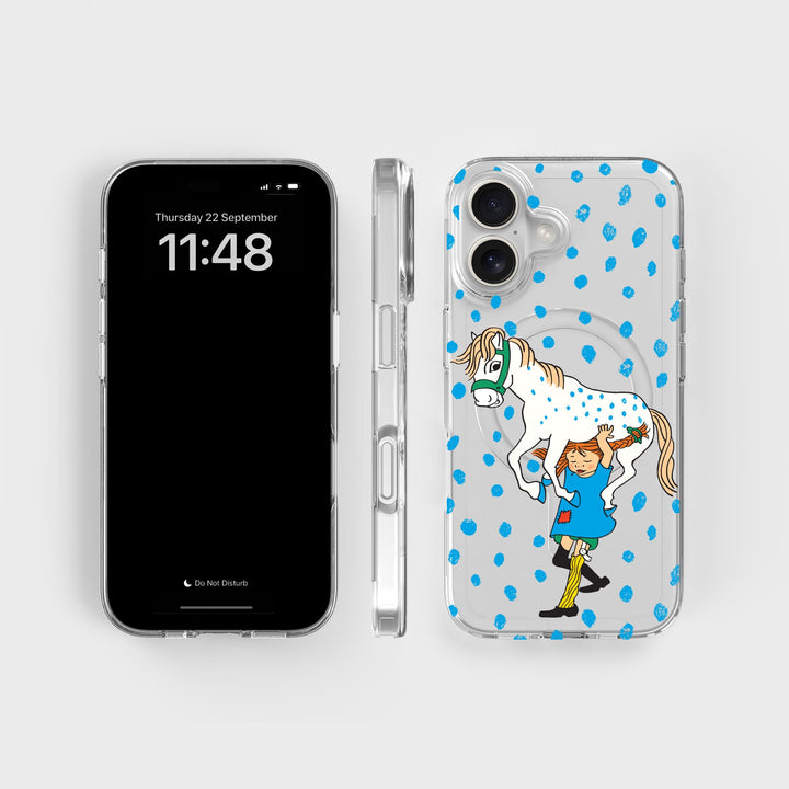 iPhone 16 Pippi - Carrying Horse Circular Clear Phone Case | CLRPRTCT™