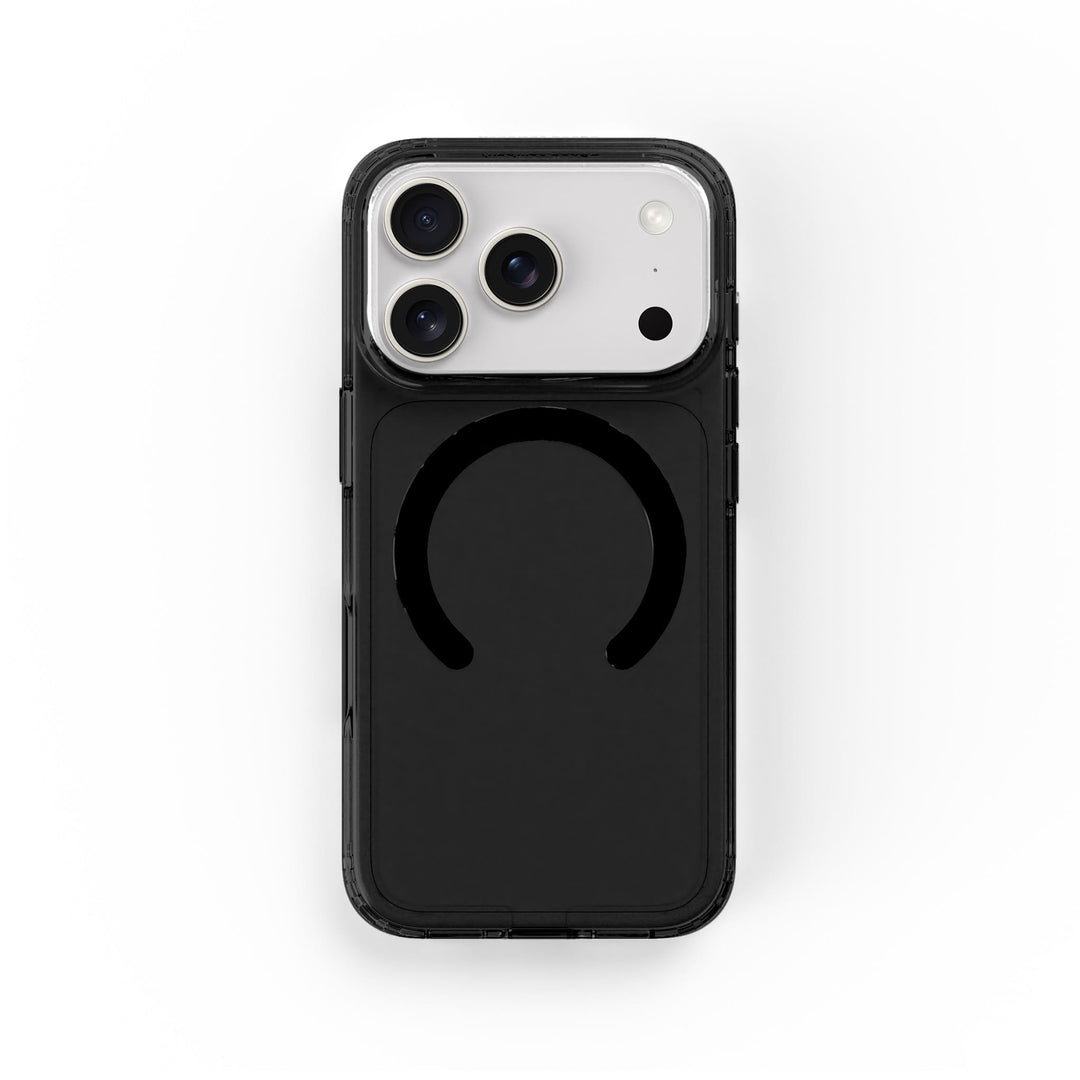iPhone 18 Pro Tinted Black Circular Clear Phone Case | CLRPRTCT™