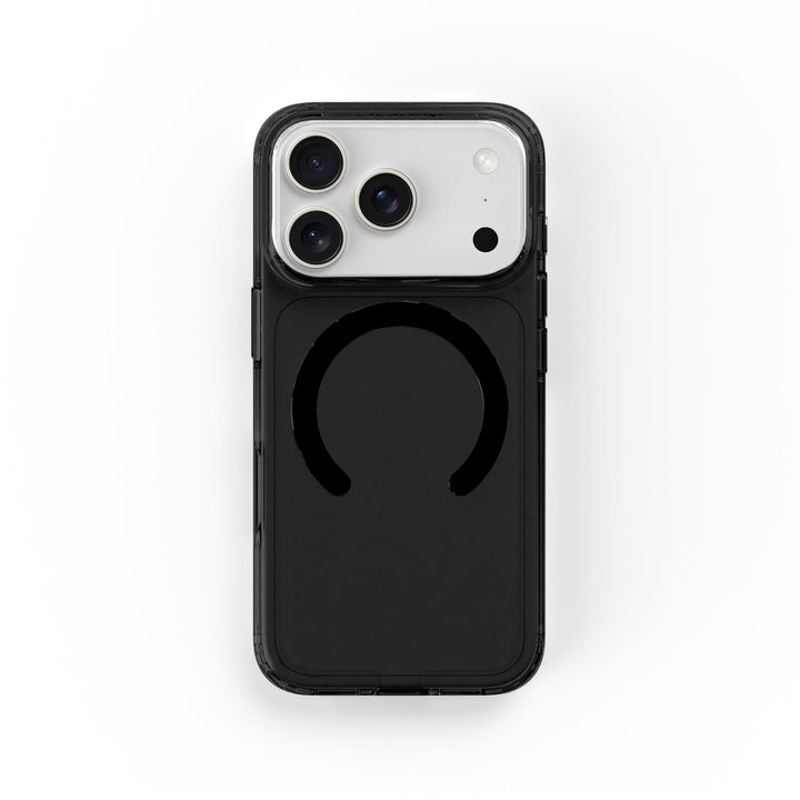 iPhone 18 Pro Tinted Black Circular Clear Phone Case | CLRPRTCT™