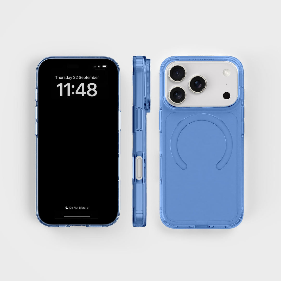 iPhone 18 Pro Sky Blue Getint Circulair Transparant Telefoonhoesje | CLRPRTCT™