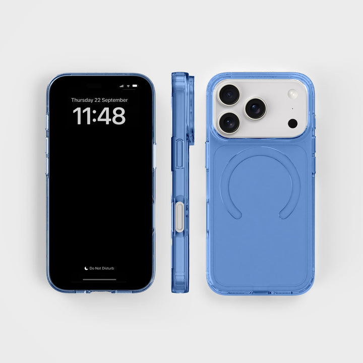 iPhone 18 Pro Sky Blue Getint Circulair Transparant Telefoonhoesje | CLRPRTCT™