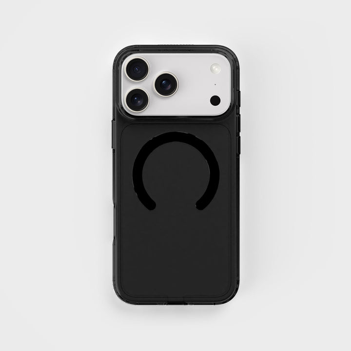 iPhone 18 Pro Max Tinted Black Circular Clear Phone Case | CLRPRTCT™